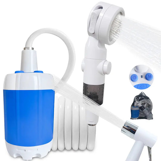 Outdoor Portable Camping Shower, High Pressure Battery Operated Shower for Travel & Apartment