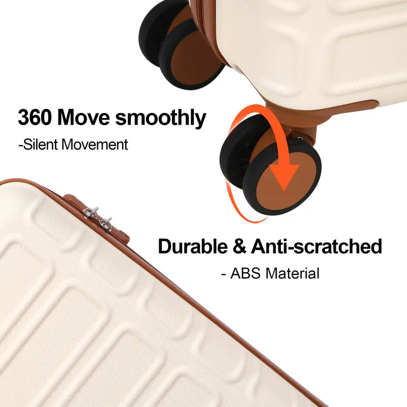 4-Piece Lightweight Luggage Set, TSA Lock ABS Carry On Suitcase