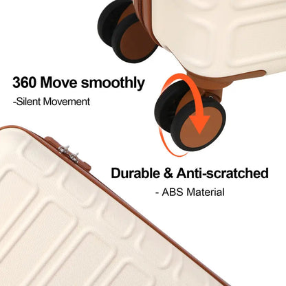 4-Piece Lightweight Luggage Set, TSA Lock ABS Carry On Suitcase
