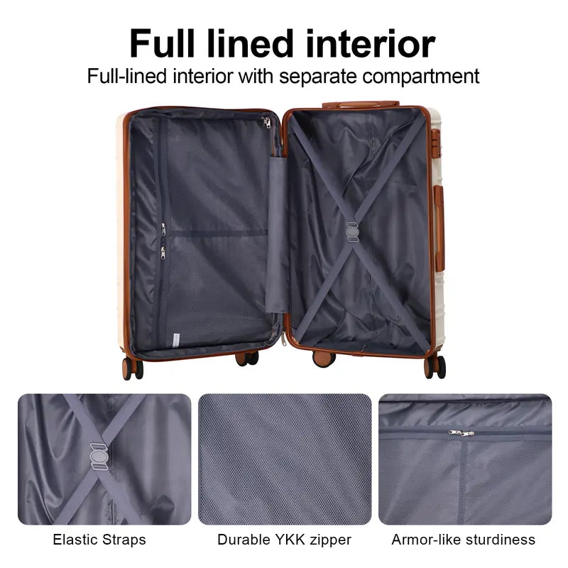 4-Piece Lightweight Luggage Set, TSA Lock ABS Carry On Suitcase